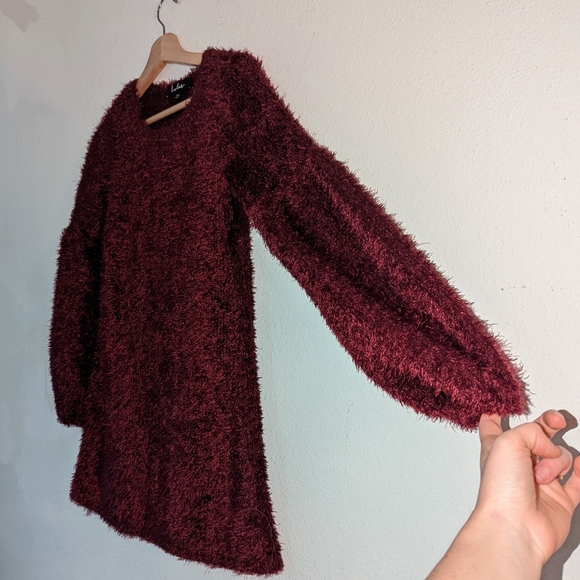 Lulus Couldn't Be Sweeter Fuzzy Knit Sweater Dress - Picture 3 of 9